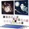 2 Pcs Halloween Paint by Numbers Kits for Kids Framed,Ghosts Adults' Paint-by-Number Kits on Canvas Easy Acrylic Oil Painting by Number for Adults Halloween for Home Decor 8x8 inchs